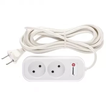 Удлинитель бытовой серия EU, без заземления, 5м, 2 роз., 6А Stern 95722 купить в Сургуте