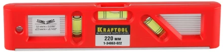 Уровень KRAFTOOL &quot;PRO&quot; &quot;DIRECTOR LEVEL&quot; с магнитом, 3 ампулы, 220мм 1-34863-022 купить в Сургуте