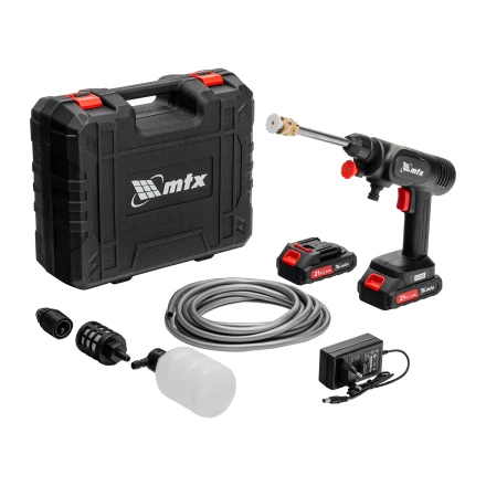 Моечная машина высокого давления аккумуляторная А-21-02, 40 бар, 4 л/мин, Li-ion 21 В, 2 акк.// MTX купить в Сургуте