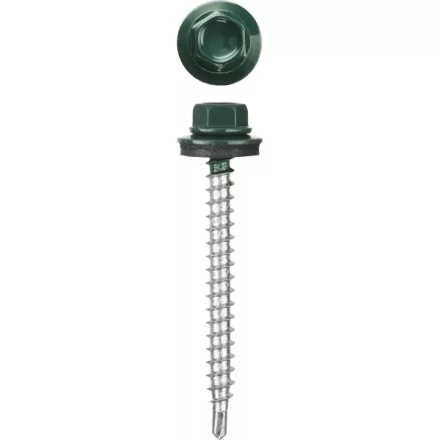 Саморезы СКМ кровельные, RAL 6005 зеленый насыщенный, 19 x 5.5 мм, 2 500 шт, для металлических конструкций, STAYER 30300-55-019-6005 купить в Сургуте