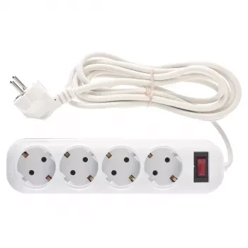 Удлинитель бытовой серия EF, с заземлением и выключателем, 3м, 4 розетки, 10A Stern 95776 купить в Сургуте