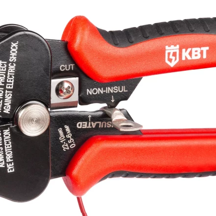 Полуавтоматический стриппер КВТ WS-03 для снятия изоляции с проводов 0.5–6.0 мм с функцией опрессовки и модулем резки CutPro (101542) купить в Сургуте