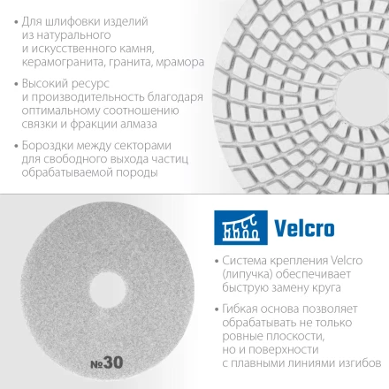 ЗУБР 125 мм, №30, мокрое шлифование, алмазный гибкий шлифовальный круг АГШК, Профессионал (29867-030) купить в Сургуте