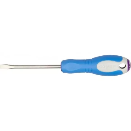 Отвертка ЗУБР, Cr-V сталь, трехкомпонентная рукоятка, цветовая индикация типа шлица, SL, 6,5x100мм 25251-6.5-100 купить в Сургуте