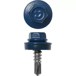 Саморезы ЗУБР &quot;ПРОФЕССИОНАЛ&quot; окраш., RAL 5005 синий насыщен., для крепл. кров. матер. к металл. констр., 5.5x25мм, 420шт 4-300315-55-025-5005