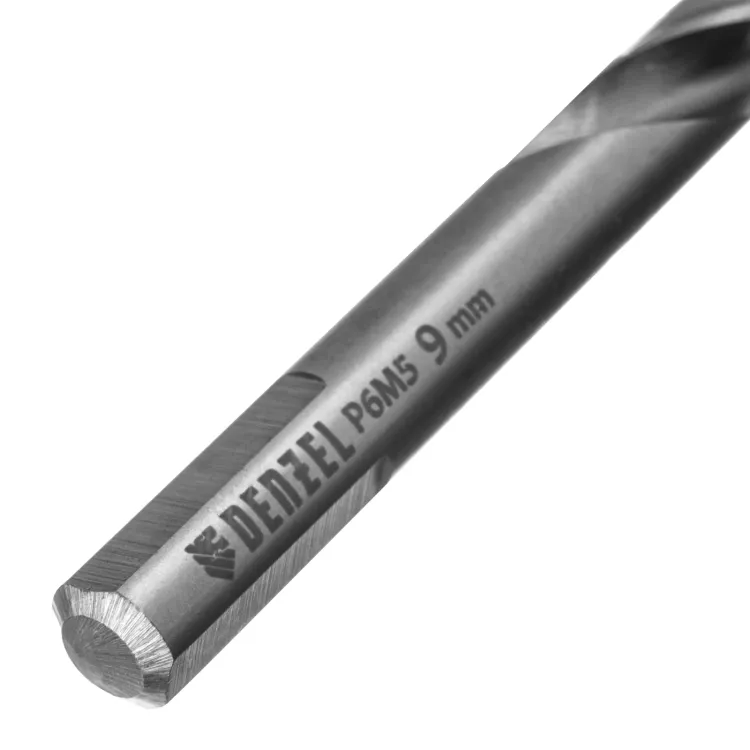 Сверло спиральное по металлу Denzel, 9 x 125 мм, Р6М5, Golden Tip, 718241 купить в Сургуте