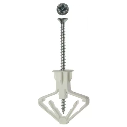 Дюбель ЗУБР &quot;МАСТЕР&quot; полипропиленовый, тип &quot;Бабочка&quot;, для пустотелых конструкций, с оцинкованным саморезом, 10 х 50 мм, 4 шт 4-301326 купить в Сургуте
