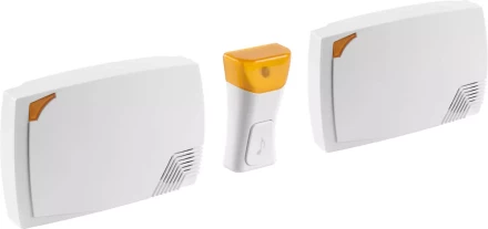 Звонок СВЕТОЗАР &quot;ТРИО&quot; электрический беспроводной 120м, 36 мелодий, 2 звонка, 1 кнопка, A23, 2*3АА 58076 купить в Сургуте