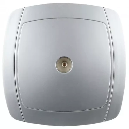 Розетка СВЕТОЗАР &quot;АКЦЕНТ&quot; телевизионная одинарная в сборе, цвет серебристый металлик SV-54215-SM купить в Сургуте