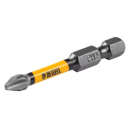 Бита IMPACT, PH2x50 мм, лазерная обработка шлица, сталь S2, 10 шт., Е 6,3 Denzel 11689 купить в Сургуте