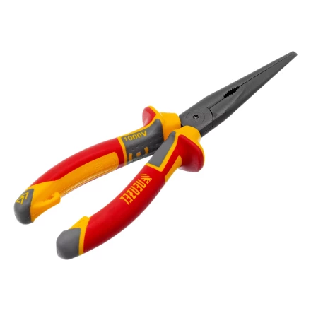 Длинногубцы прямые Denzel 17305, диэлектрические рукоятки до 1000 В, трехкомпонентные рукоятки, 205мм купить в Сургуте