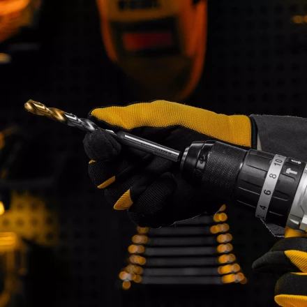 Сверло спиральное по металлу Denzel, 10 x 133 мм, Р6М5, Golden Tip, 718242 купить в Сургуте