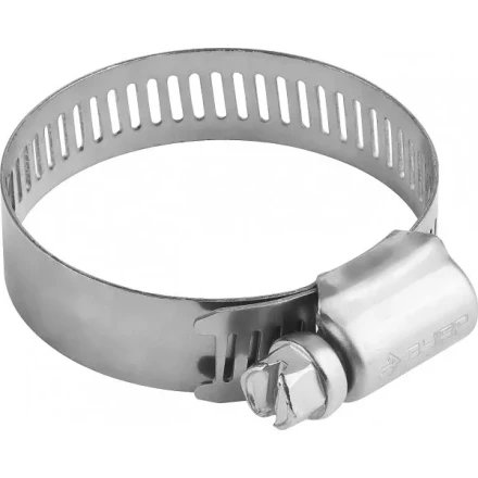 Хомуты ЗУБР &quot;ЭКСПЕРТ&quot;, нерж. сталь, просечная лента 12 мм, 32-51 мм, 100 шт 37815-032-51-100 купить в Сургуте