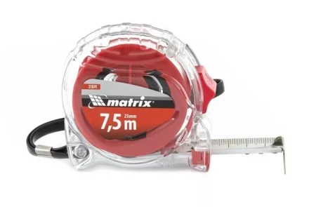 Рулетка 7,5 м х 25 мм MATRIX Crystal корпус из поликарбоната артикул 31074 купить в Сургуте