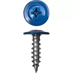 Саморезы ЗУБР с прессшайбой по листовому металлу до 0,9 мм, окрашенные в RAL-5005, PH2, 4,2х16 мм, 500шт 300191-42-016-5005