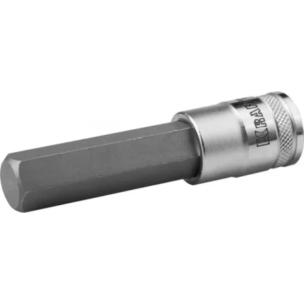 Торцовая бита-головка KRAFTOOL &quot;INDUSTRIE QUALITAT&quot;, удлиненная, материал S2, HEX, сатинированная, 1/2&quot;, H17 27909-17_z01 купить в Сургуте