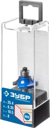 ЗУБР 25.4 x 10.5 мм, радиус 6.3 мм, фреза кромочная калевочная №1, Профессионал (28700-25.4) купить в Сургуте