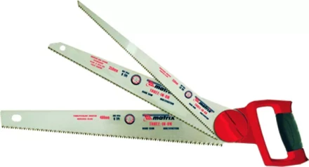 Ножовка по дереву &quot;три в одном&quot; 3 рабочих полотна  металлическая обрезиненная рукоятка MATRIX 23575 купить в Сургуте