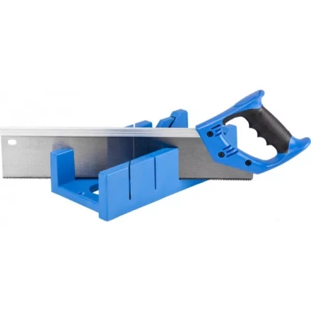 Стусло ЗУБР &quot;ЭКСПЕРТ&quot; пластиковое + ножовка с двухкомпонентной рукояткой, усиленный обушок, для заготовок до 105х55мм, 3 угла запила, ножовка 400мм 15397 купить в Сургуте