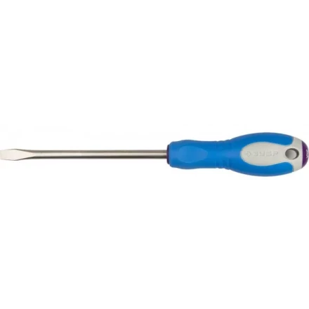 Отвертка ЗУБР, Cr-V сталь, трехкомпонентная рукоятка, цветовая индикация типа шлица, SL, 8,0x150мм 25251-8.0-150 купить в Сургуте