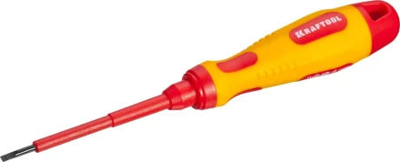 Отвертка KRAFTOOL, высоковольтная, Cr-Mo-V стержень, двухкомпонент. маслобензостойкая рукоятка, SL, 2,5х75мм 250083-2.5-075 купить в Сургуте