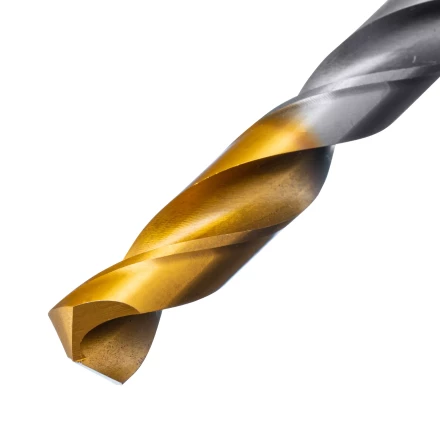 Сверло спиральное по металлу Denzel, 11 x 142 мм, Р6М5, Golden Tip, 718243 купить в Сургуте