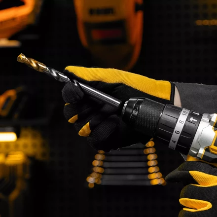 Сверло спиральное по металлу Denzel, 11 x 142 мм, Р6М5, Golden Tip, 718243 купить в Сургуте