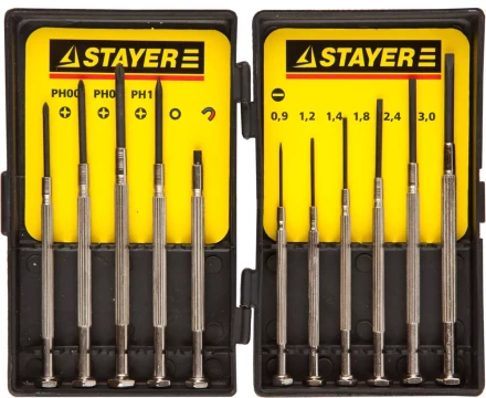 STAYER &quot;MASTER&quot;. Набор: Отвертки часовые для особо точных работ, с цельнометаллическими рукоятками 2560-H11_z01 купить в Сургуте
