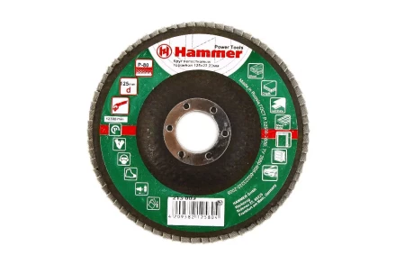Круг Лепестковый Торцевой (КЛТ) HAMMER КЛТ 1 Ф125х22 Р80 213-009 купить в Сургуте