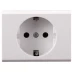 Розетка СВЕТОЗАР &quot;ЭФФЕКТ&quot; с заземлением, одинарная, без вставки и рамки, цвет белый, 16А/~250В SV-54400-W купить в Сургуте