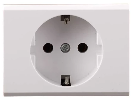 Розетка СВЕТОЗАР &quot;ЭФФЕКТ&quot; с заземлением, одинарная, без вставки и рамки, цвет белый, 16А/~250В SV-54400-W купить в Сургуте