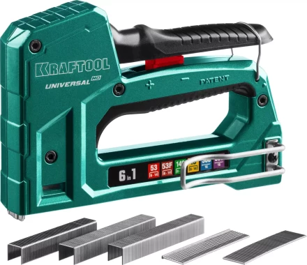 Степлер для скоб &quot;Universal HD&quot; 6-в-1: 53 (6-14 мм)/53F (8-14 мм)/140 (8-14 мм)/13 (6-14 мм)/300 (16 мм)/500 (16 мм), литой, алюм. корп., KRAFTOOL 3188 купить в Сургуте