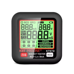 Тестер розеток и УЗО КВТ КТ 97D (91921)