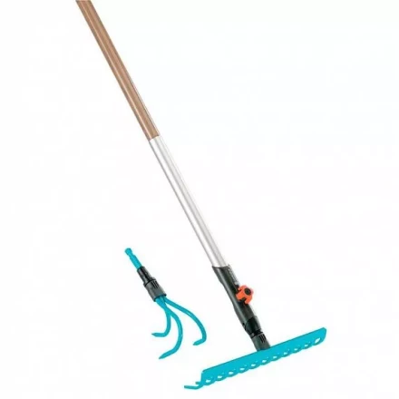 Комплект: Рыхлитель 9 см  + Грабли 30 см  + Ручка алюминиевая   130 см  GARDENA купить в Сургуте