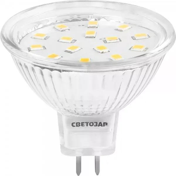 Лампа СВЕТОЗАР светодиодная "LED technology", цоколь GU5.3, теплый белый свет (3000К), 220В, 3Вт (25) 44550-25_z01 купить в Сургуте