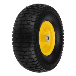 Колесо пневматическое Denzel 15/6.00-6, D 370 мм, подш. внут. диам. 16 мм, длина оси 100 мм 68998