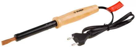 Электропаяльник ЗУБР &quot;МАСТЕР&quot;с деревянной рукояткой и долговечным жалом, форма клин, 100Вт 55405-100_z01 купить в Сургуте