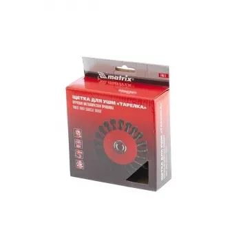 Щетка для УШМ, 125 мм, М14, &quot;тарелка&quot;, крученая проволока  0,5 мм  MATRIX 74611 купить в Сургуте