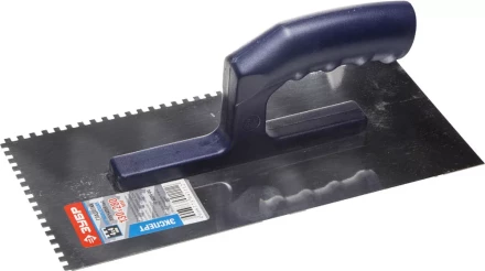 Гладилка ЗУБР нержавеющая с пластиковой ручкой, зубчатая, 4х4мм 0804-04 купить в Сургуте