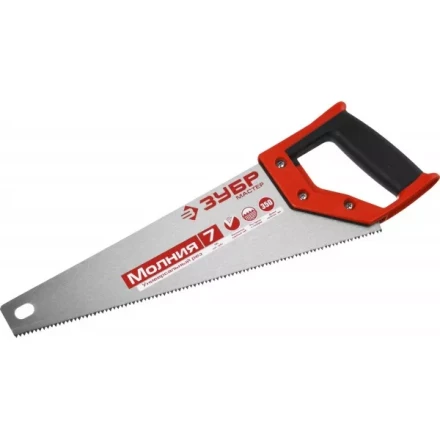 Ножовка универсальная (пила) ЗУБР МОЛНИЯ-7 350 мм, 7 TPI, закалка, рез вдоль и поперек волокон, для средних заготовок, фанеры, ДСП, МДФ 1537-35_z01 купить в Сургуте