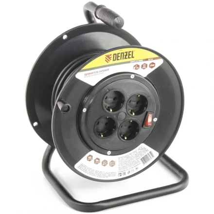 Удлинитель силовой на кабельной катушке 25м 4 розетки 16А серия УХз16 DENZEL 95905 купить в Сургуте