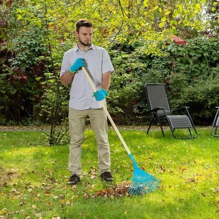 Грабли веерные стальные Palisad, 430 х 1550 мм, 22 плоских зуба, лакированный черенок, Luxe, 617885 купить в Сургуте