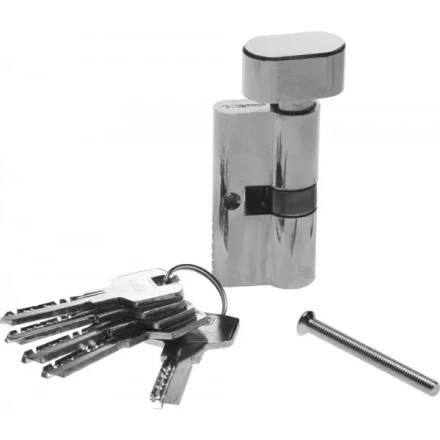 Механизм ЗУБР &quot;ЭКСПЕРТ&quot;цилиндровый, повышенной защищенности, тип &quot;ключ-защелка&quot;, цвет хром, 6-PIN, 60мм 52107-60-2 купить в Сургуте