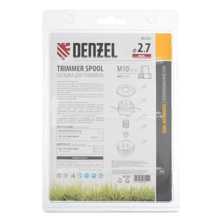 Катушка триммер. полуавтомат., гайка М10, М10, М12, лев. шаг 1,25 1,5 1,5мм Denzel 96393 купить в Сургуте