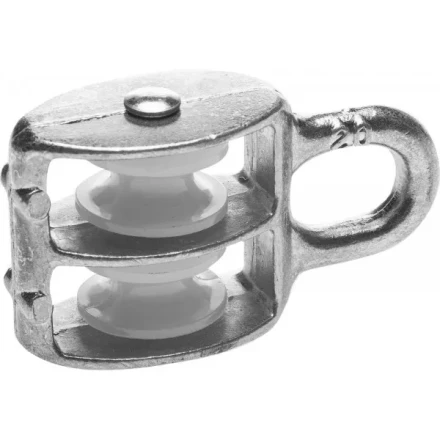 Блок ЗУБР двойной, оцинкованный, нейлоновый шкив, 6x20мм, 8 шт 4-304595-20 купить в Сургуте