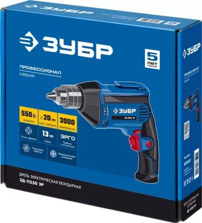Дрель реверсивная ЗД-П550 ЭР серия ПРОФЕССИОНАЛ купить в Сургуте