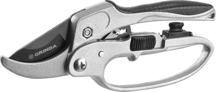 Секатор GRINDA алюминиевые ручки, храповый механизм, с эфесом, округлые лезвия, 200мм 8-423034 купить в Сургуте
