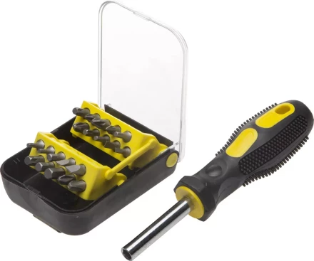 Набор STAYER Отвертка-битхолдер &quot;STANDARD&quot; с магнитом, 2-комп. рукоятка, биты Сr-V, в боксе, 21 предмет 25078-H21 купить в Сургуте