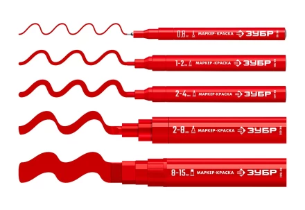ЗУБР МК-80 красный, 0.8 мм маркер-краска (06324-3) купить в Сургуте