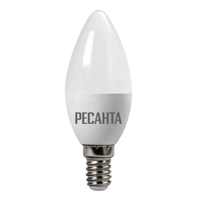 Лампа светодиодная РЕСАНТА LL-R-C37-6W-230-4K-E14 76/1/4